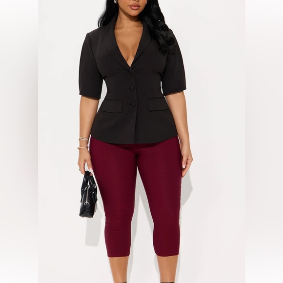 Fashion Nova Black Blazer Top - Picture 2 of 7